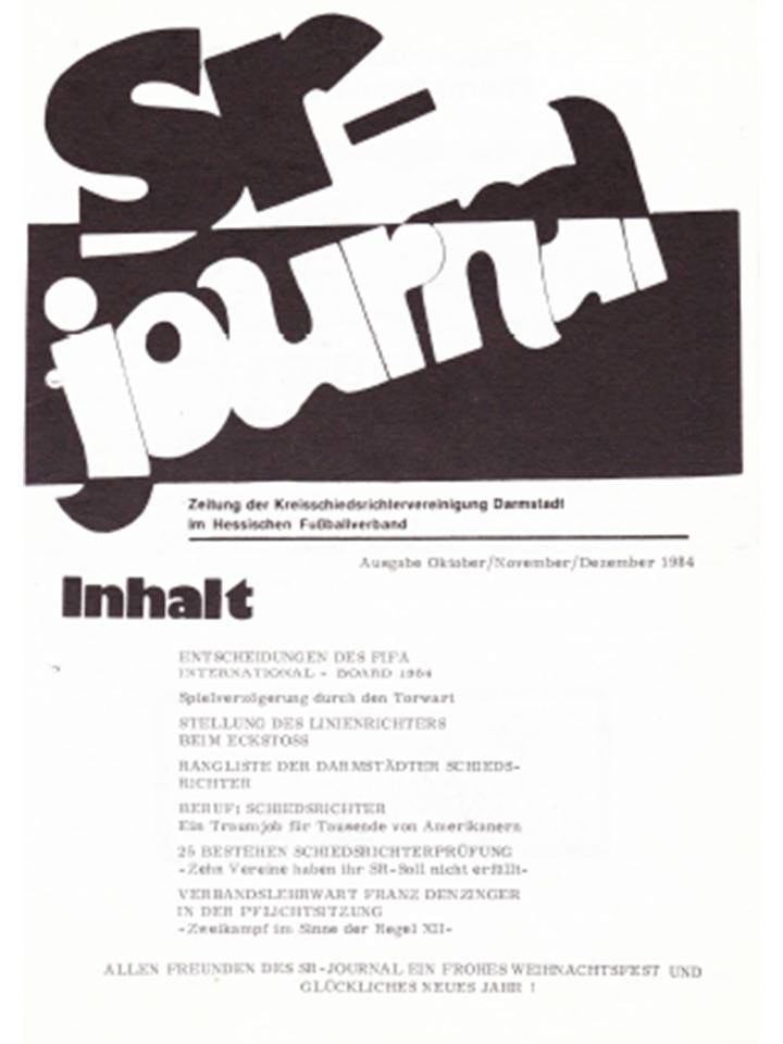 SR-Journal Ausgabe Oktober/November/Dezember 1984